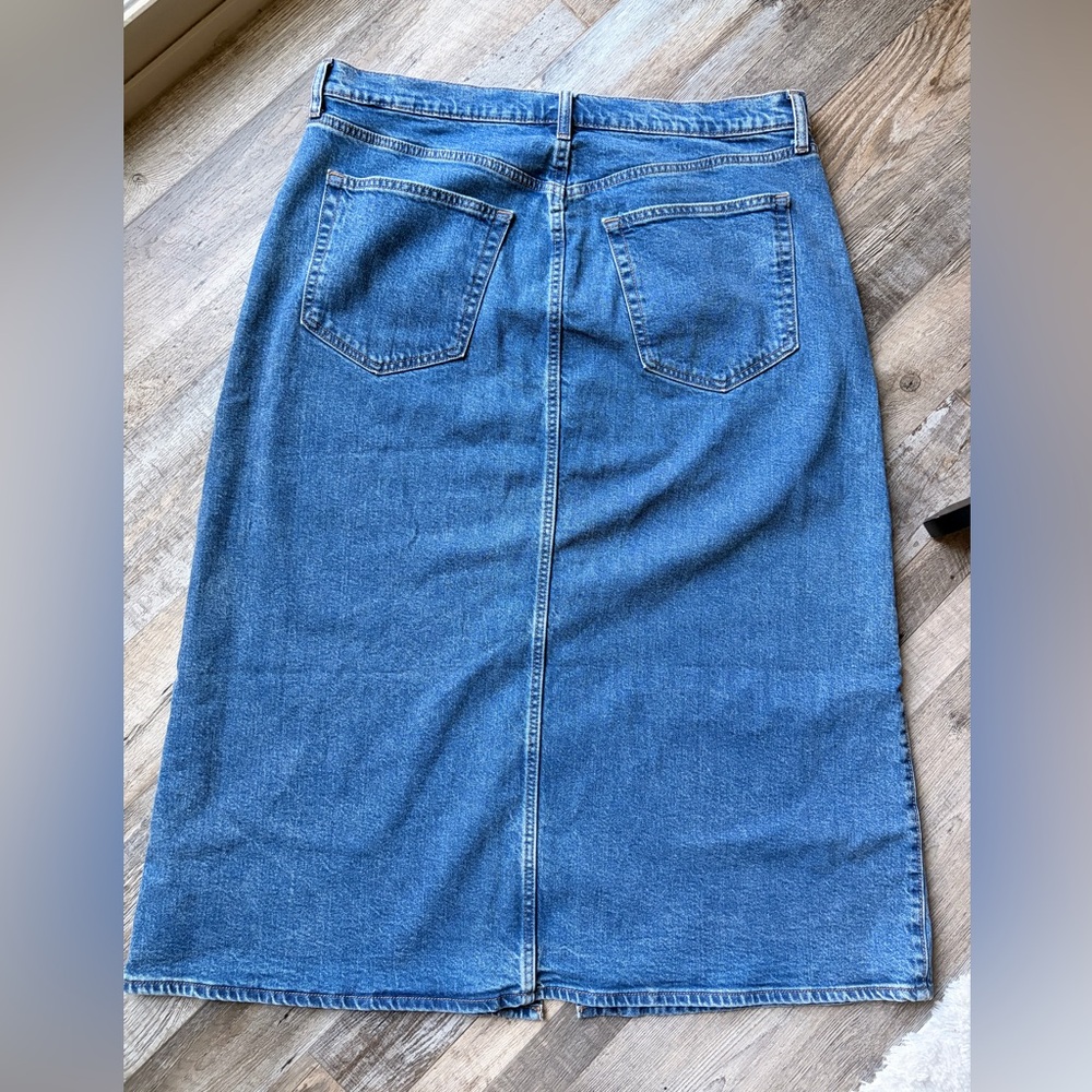 Universal Thread Blue Jean Button-Up A-Line Long skirt - size 14 - Picture 5 of 5